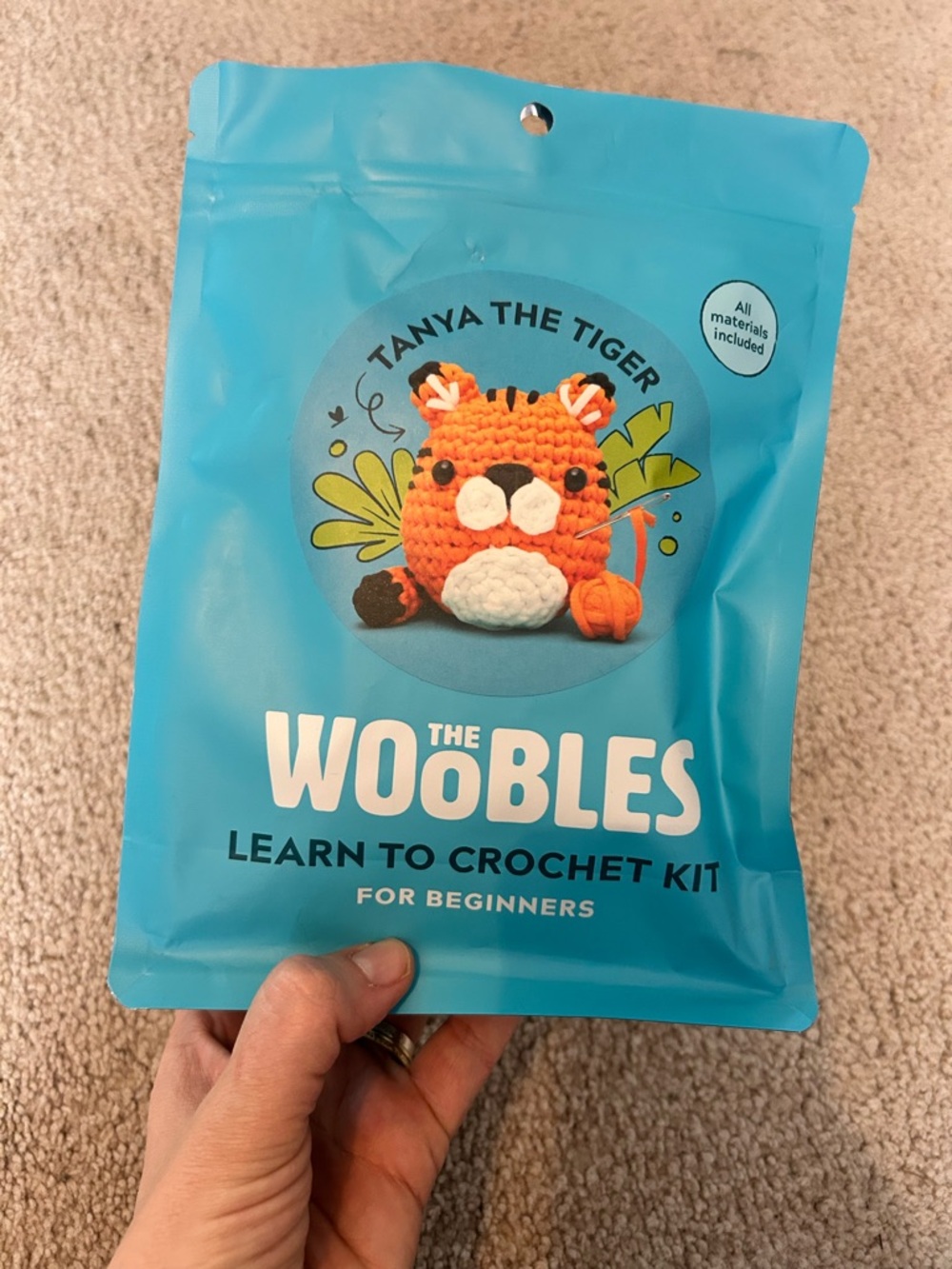 The Woobles Learn to Crochet Kit - Tanya the Tiger - Orange